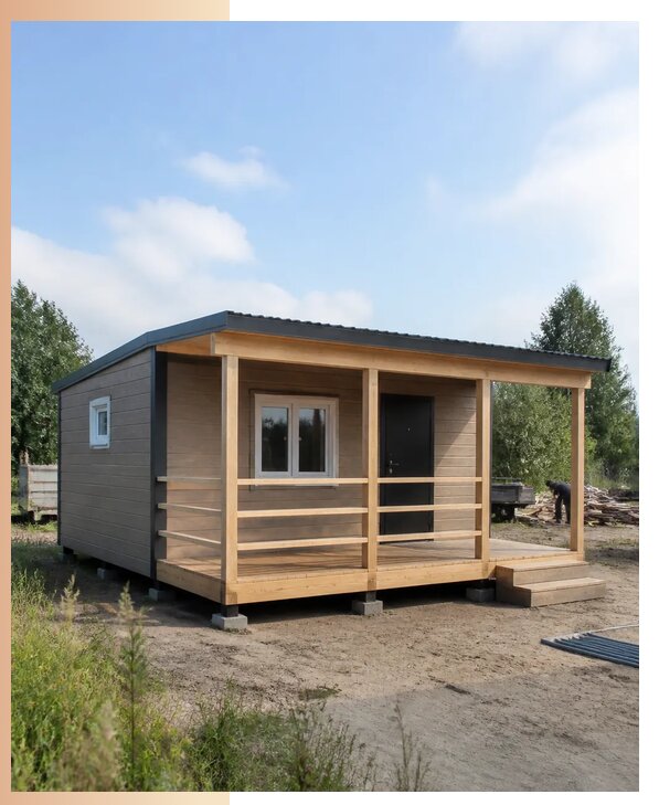 Изготовление дачных бытовок с верандой под ключ в Алейске
